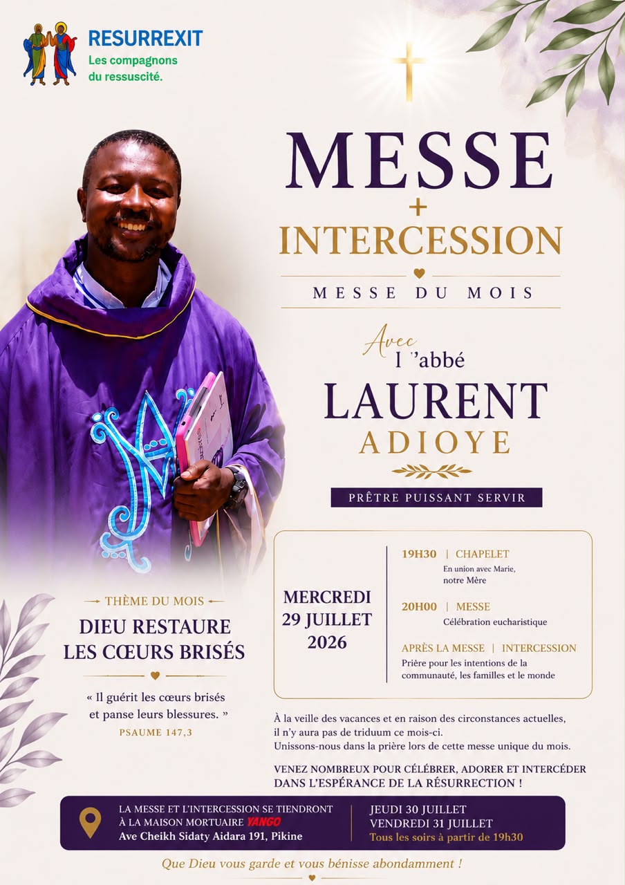 Affiche — MESSE DU MOIS – UN TEMPS DE GRÂCE À NE PAS MANQUER 🕊️